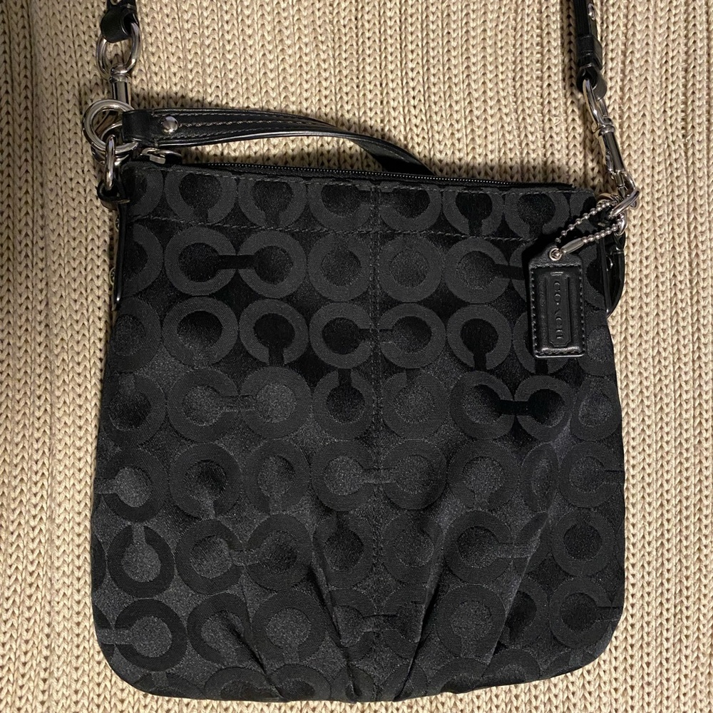 Coach Black Op Art Signature Convertible Crossbody